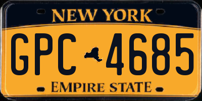 NY license plate GPC4685