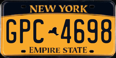 NY license plate GPC4698