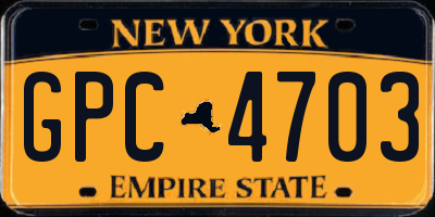 NY license plate GPC4703