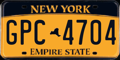 NY license plate GPC4704