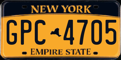 NY license plate GPC4705