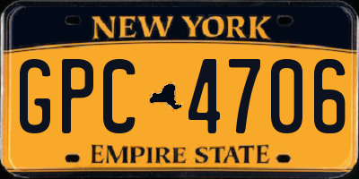 NY license plate GPC4706