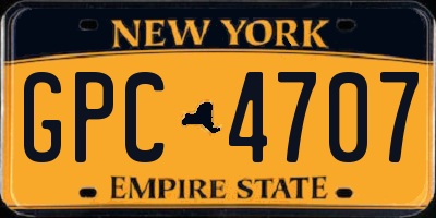 NY license plate GPC4707