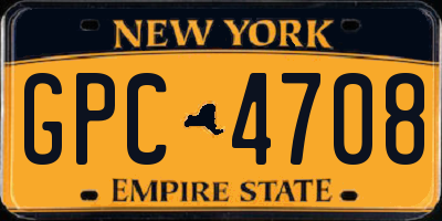 NY license plate GPC4708