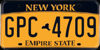 NY license plate GPC4709