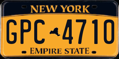 NY license plate GPC4710