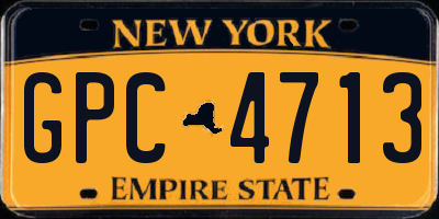 NY license plate GPC4713