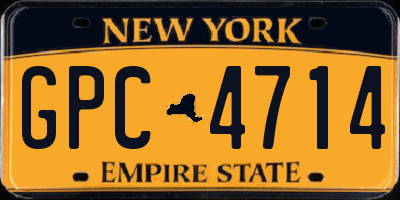 NY license plate GPC4714