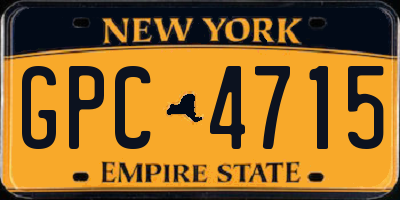 NY license plate GPC4715