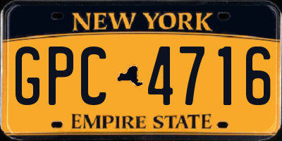 NY license plate GPC4716