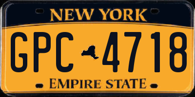 NY license plate GPC4718
