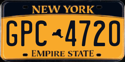 NY license plate GPC4720