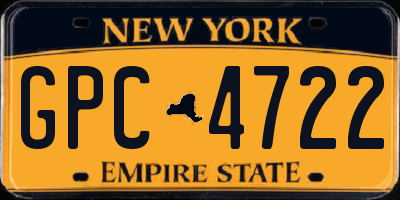 NY license plate GPC4722
