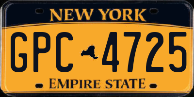 NY license plate GPC4725