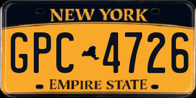 NY license plate GPC4726