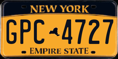 NY license plate GPC4727