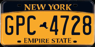 NY license plate GPC4728