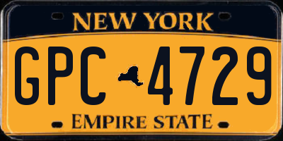 NY license plate GPC4729
