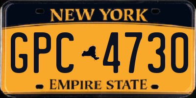 NY license plate GPC4730