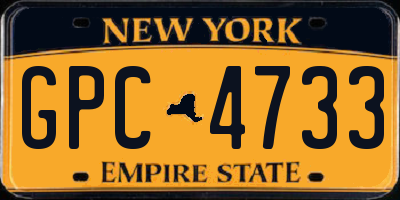 NY license plate GPC4733