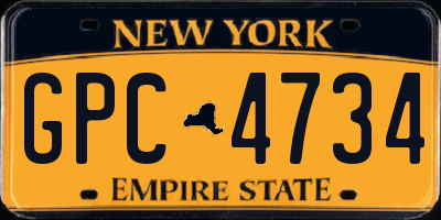 NY license plate GPC4734