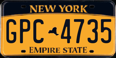NY license plate GPC4735