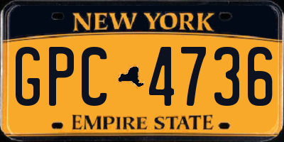 NY license plate GPC4736