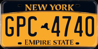 NY license plate GPC4740