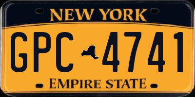 NY license plate GPC4741