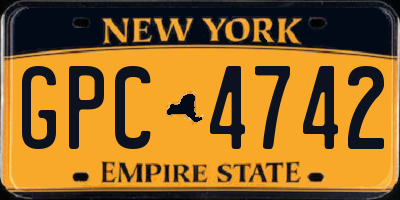 NY license plate GPC4742