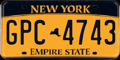 NY license plate GPC4743