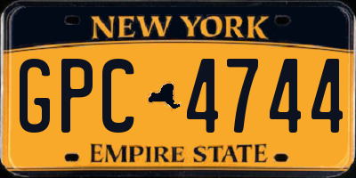 NY license plate GPC4744