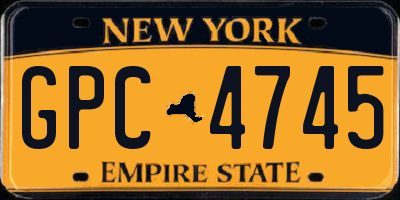 NY license plate GPC4745