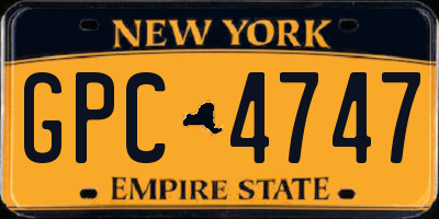 NY license plate GPC4747