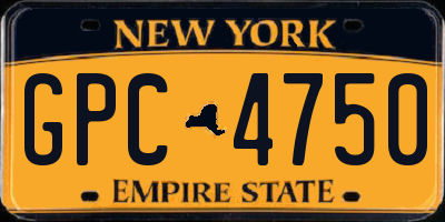 NY license plate GPC4750
