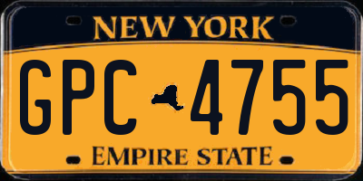 NY license plate GPC4755