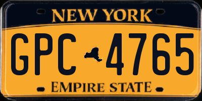 NY license plate GPC4765