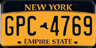 NY license plate GPC4769