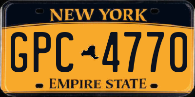 NY license plate GPC4770