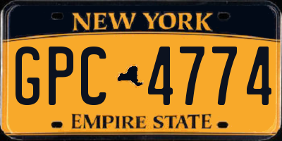 NY license plate GPC4774