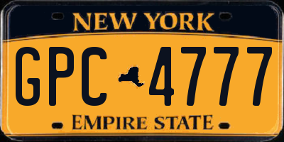 NY license plate GPC4777
