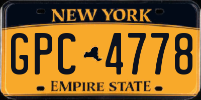 NY license plate GPC4778