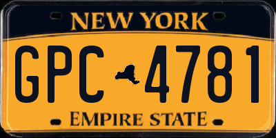 NY license plate GPC4781