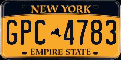 NY license plate GPC4783