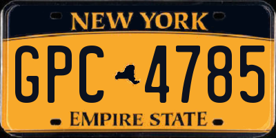 NY license plate GPC4785