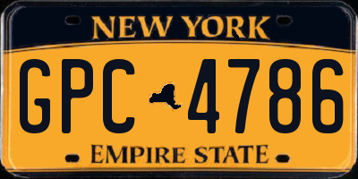 NY license plate GPC4786