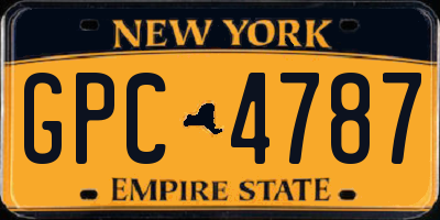 NY license plate GPC4787