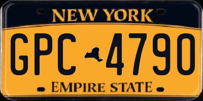 NY license plate GPC4790