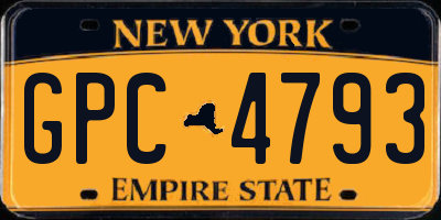NY license plate GPC4793