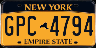 NY license plate GPC4794